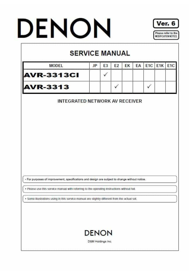AVR-3313CI, AVR-3313 Ver.6